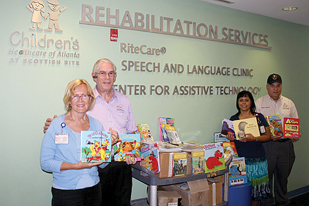 Some of the books given to the Atlanta Rite Care Clinic by Fulton Lodge No. 216, Georgia.