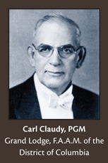 Carl Claudy, PGM, Grand Lodge, F.A.A.M. of the District of Columbia