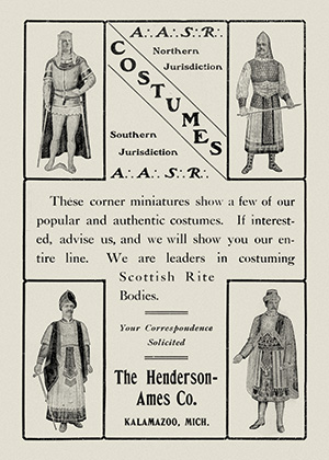 Advertisement for Scottish Rite costumes from December 1904 New Age magazine