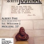 January-February 2020 Scottish Rite Journal Cover – Photo of Albert Pike Bust at the House of the Temple, "Albert Pike Bust Dedicated to Ill. William J. Mollere, 33°"