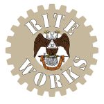 Artwork of gear that contains the phrase: "Rite Works"